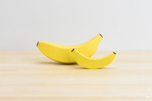 Comparativa plátanos pequeño y grande de madera - Erzi