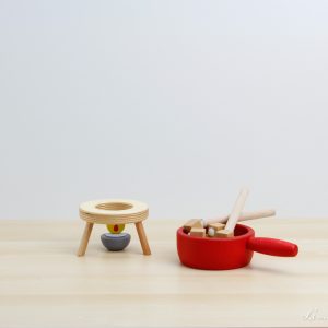 Set de fondue con vela de madera - Erzi