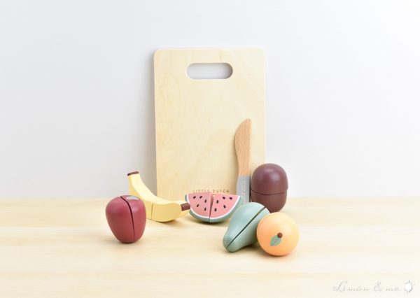 Frutas con tabla para cortar de madera - Little Dutch